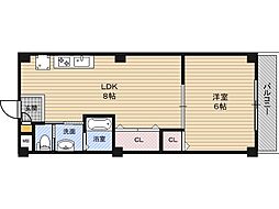 ロイヤルハイム八芳園 1LDKの間取図画像