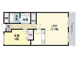 オルゴグラート鶴見 1LDKの間取図画像