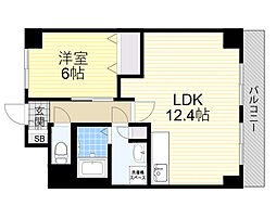 フィオーレ都島北 1LDKの間取図画像