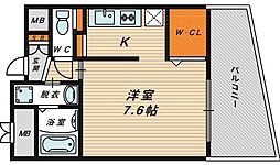 ウィスタリア京橋 ワンルームの間取図画像