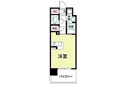 レジュールアッシュ桜宮リバーコート ワンルームの間取図画像