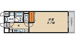 ディアコート・ハナテン 1Kの間取図画像