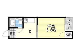 FDS内代 1DKの間取図画像
