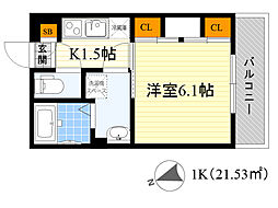 リブリ・都島中通 1Kの間取図画像