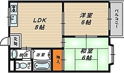 ハイムM&K 2DKの間取図画像