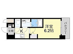 エスリードレジデンス大阪桜ノ宮 1Kの間取図画像