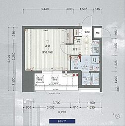 プレサンス大阪城公園ファーストシート ワンルームの間取図画像