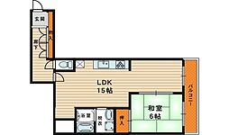 杉本ビル 1LDKの間取図画像