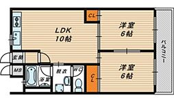 和晃マンション 2LDKの間取図画像