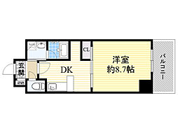レクシア鶴見 1DKの間取図画像