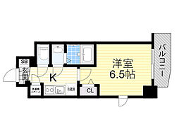 エスリード京橋グランツ 1Kの間取図画像