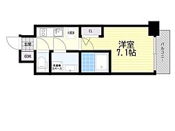 エスリード京橋グランテラス 1Kの間取図画像