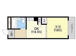 シャトー富士 1Kの間取図画像