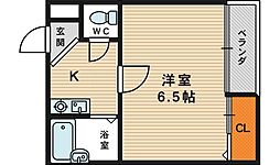 グリーンブリッジ 1Kの間取図画像