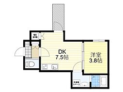 パシフィック千林 1DKの間取図画像