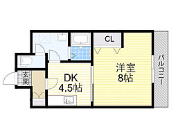 メゾンドハロー 1DKの間取図画像