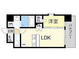 エスリードレジデンス都島NORTH 1LDKの間取図画像