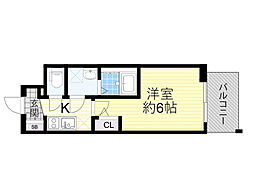 エスリード大阪城EAST 1Kの間取図画像