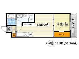 ブエナビスタ桜ノ宮 1LDKの間取図画像