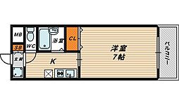 コーポカースル 1Kの間取図画像
