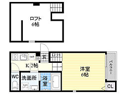 St.グランディール 1Kの間取図画像