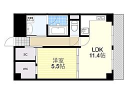 エルプラド京橋8号棟 1LDKの間取図画像