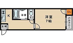 サンスリーハイツ京橋 1Kの間取図画像