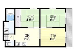 新栄プロパティー千林2 3DKの間取図画像