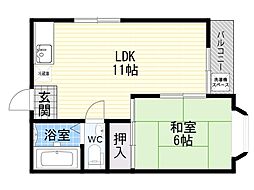 スティックレジデンス永田 1LDKの間取図画像