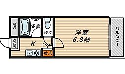 フローラル横堤 1Kの間取図画像