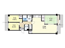 京橋グリーンハイツ4号棟 3LDKの間取図画像