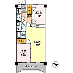 マンションビスタリカ 2LDKの間取図画像