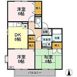 グランドスクエアC棟 3DKの間取図画像