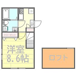 トレスコーマ2nd 1Kの間取図画像