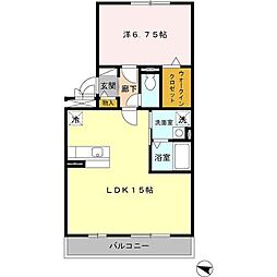フェリーチェ石田 1LDKの間取図画像