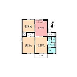 フォートレス大津 3DKの間取図画像