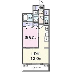 グレース ローズ 1LDKの間取図画像