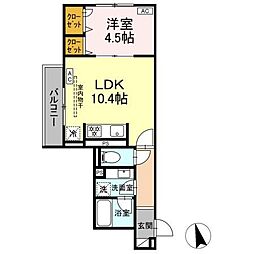 カルニュ 1LDKの間取図画像