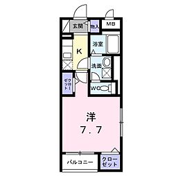 ダウンタウン ワイ 1Kの間取図画像