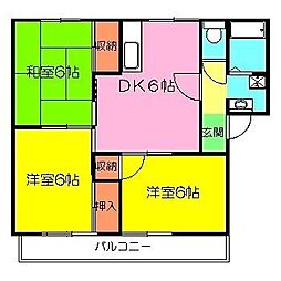 スミール井上A 3DKの間取図画像