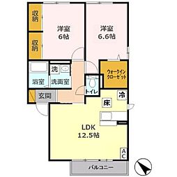 グランドソレーユ 2LDKの間取図画像
