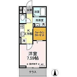 イスラ・グランデ 1Kの間取図画像