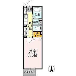 フェリーチェ湘南 1Kの間取図画像