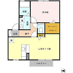 エスペランサA 1LDKの間取図画像