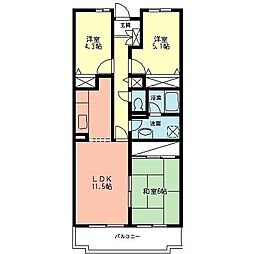グランベル本厚木 3LDKの間取図画像