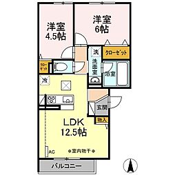 コートミカエルB 2LDKの間取図画像
