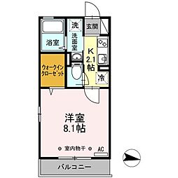 ロイヤルヒルズRin@ 1Kの間取図画像