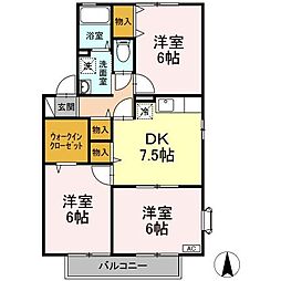 グランドスクエアB棟 3DKの間取図画像