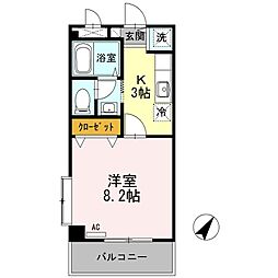 ブランシュ 1Kの間取図画像