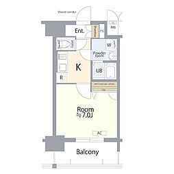 エスリード大須観音プリモ 1Kの間取図画像